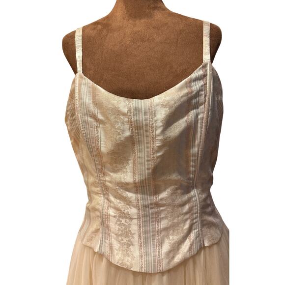 VTG Gunne Sax Jessica McClintock Cream Princess Renaissance Dress Size 13/14 - Picture 2 of 15